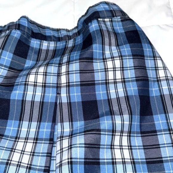 Dennis Blue Plaid Junior Skirt Elastic Waist 100% Polyester Size J15 - Picture 5 of 8